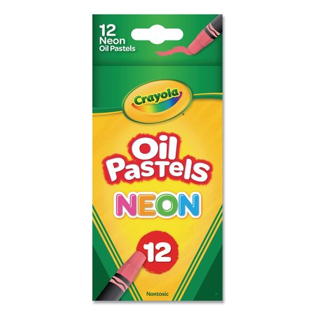 CRAYOLA Neon Oil Pastels, 12 Assorted Colors, PK12 PK 52-4613